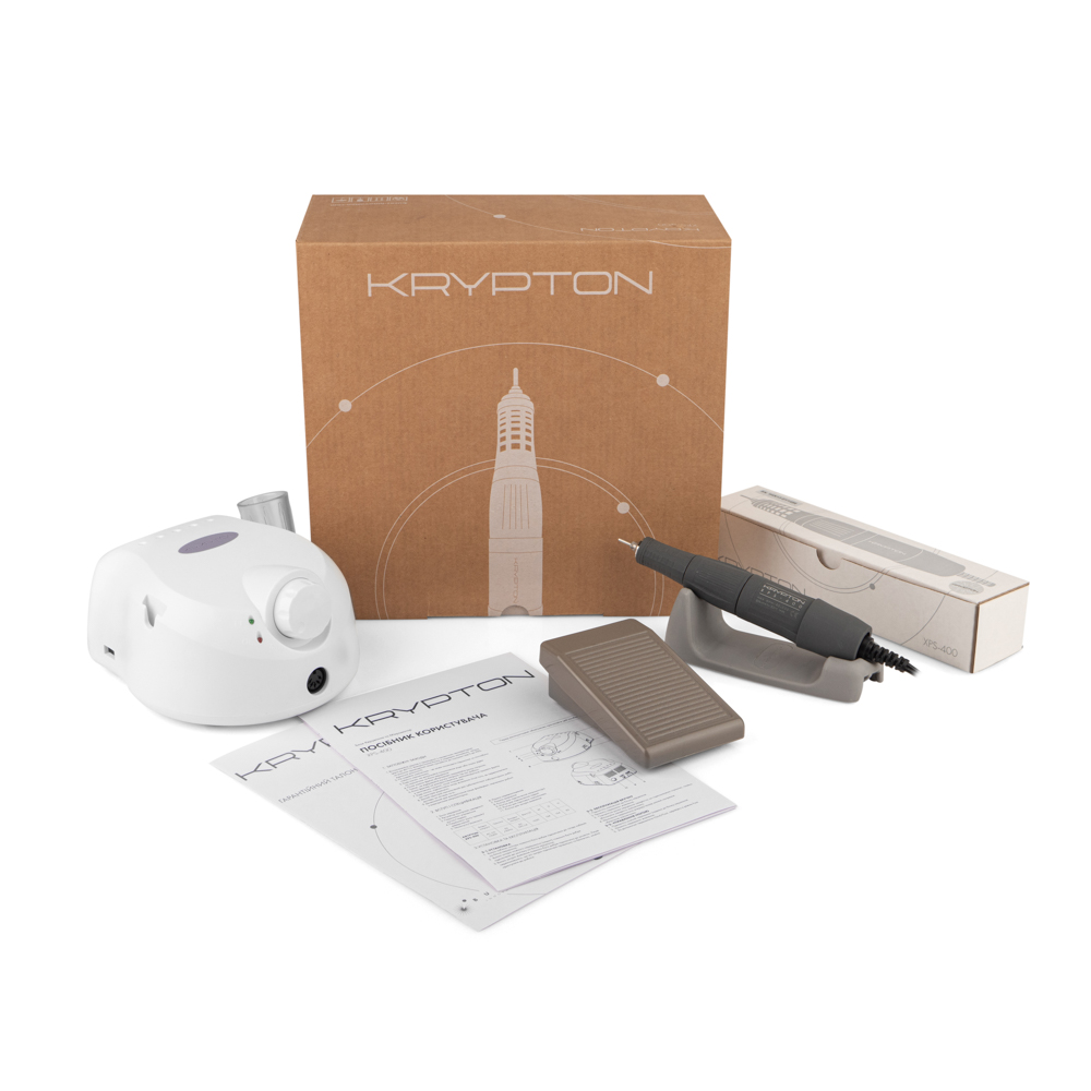KRYPTON. Nail drill XPS-400 WHITE/PURPLE 65 W. Nail drill for manicure and pedicure #12