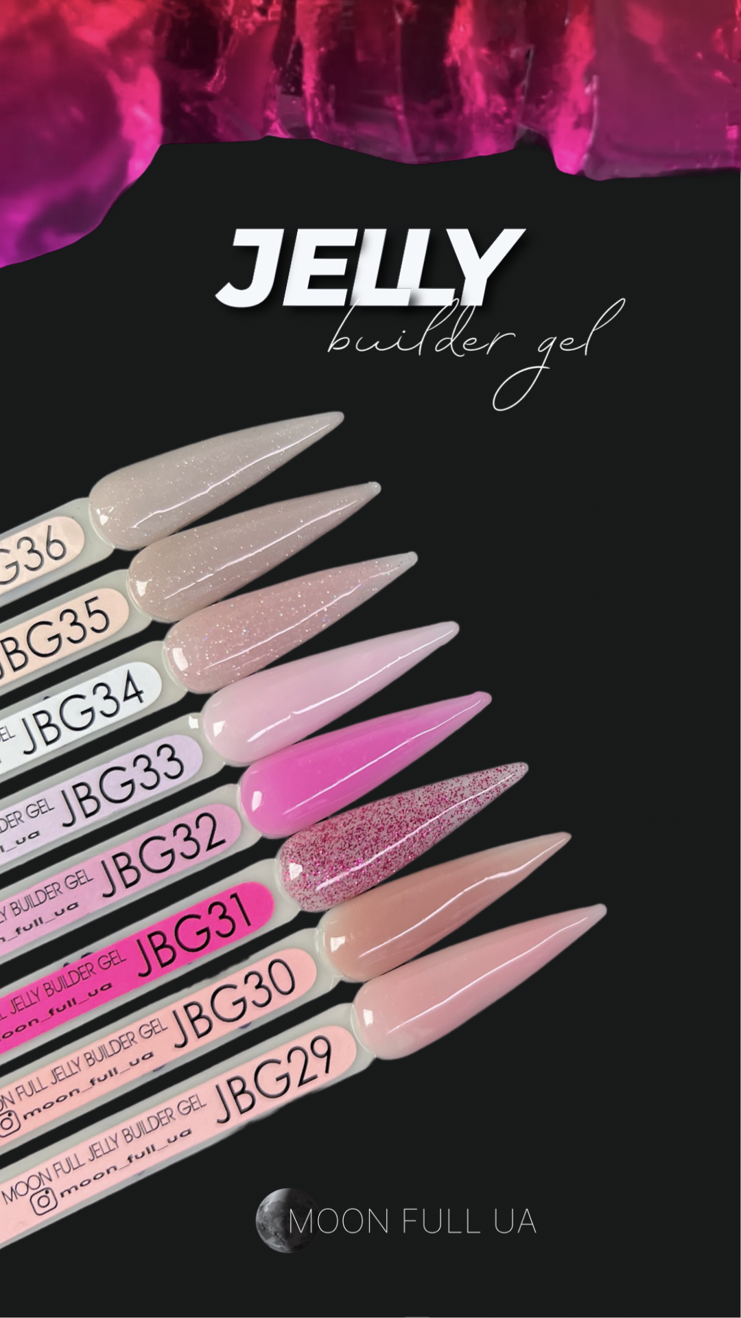 MOON FULL. Jelly builder gel, #38, 30 ml. Gel jelly per ricostruzione #2