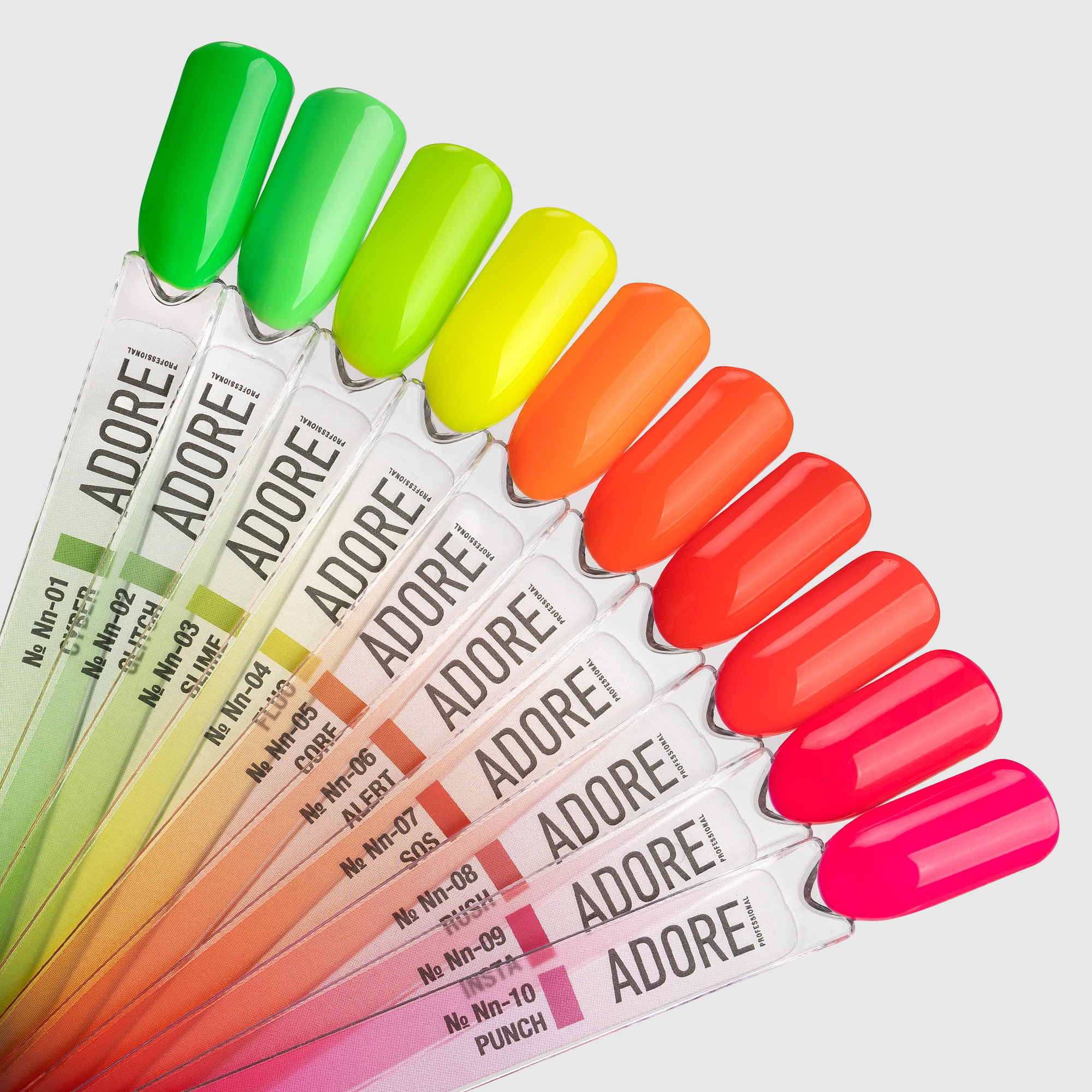 ADORE. Neon Max Gel Polish, #Nn-10, Punch, 8 ml. Gel polish, hot pink #3