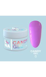 LUNA Candy Gel #6 Light violet, 15 ml, гель моделюючий, світло-фіолетовий #1