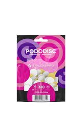 STALEKS. Набір 50 шт, Змінні файли 320 грит на м'якій основі для диска PODODISC PRO M, Ø20 mm, білий абразив #1