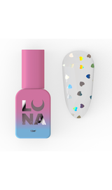 LUNAmoon. Heartbeat Top Coat, №2, 13 ml, топ з дрібними голографічними сердечками #1