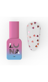LUNAmoon. Heartbeat Top Coat, №3, 13 ml, топ з дрібними рожево-золотистими сердечками #1