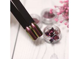 NAILAPEX Mirror powder, Втирка Жук (малиново-зелена) #1