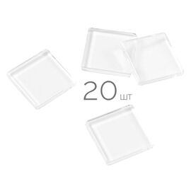 Прозорі квадратні тіпси (кабошони), 11 мм х 11 мм, 20 шт #1