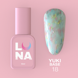 LUNA Yuki Base 18, бірюзова з різнокольоровою поталлю, 13 ml #1