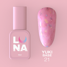 LUNA Yuki Base 21, рожева з різнокольоровою поталлю, 13 ml #1