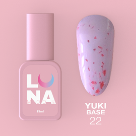 LUNA Yuki Base 22, рожево-бузкова з червоною поталлю, 13 ml #1