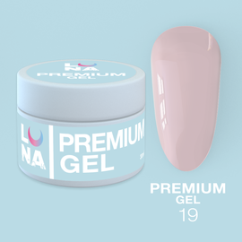 LUNA Premium Builder Gel 19 Молочно-рожевий, 30ml, New #1
