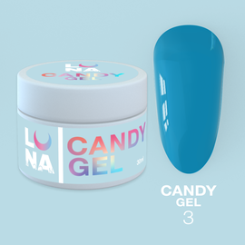 LUNA Candy Gel #3 Blue, 15 ml, гель моделюючий, блакитний #1