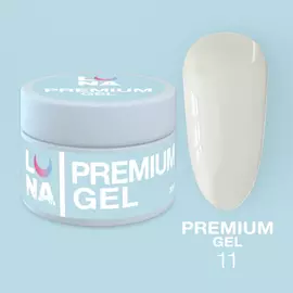 LUNA Premium Builder Gel #11, White, 30 ml, моделюючий гель, білий щільний #1