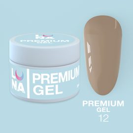 LUNA Premium Builder Gel #12 Cold beige, 30 ml, моделюючий гель, холодний беж #1