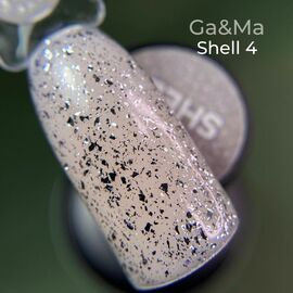 GaMa Shell Top #004, 15 ml, топ зі сріблястими пластівцями #1