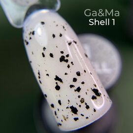 GaMa Shell Top #001, 15 ml, топ з чорними пластівцями #1