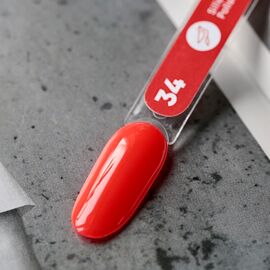 SILLER Gel Polish №34 BRIGHT RED, яскраво-червоний, 8 ml, гель-лак #2