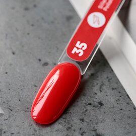 SILLER Gel Polish №35 RED with ORANGE UNDERTONE, червоний з помаранчевим підтоном, 8 ml, гель-лак #2