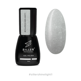 Siller Gel Polish Shine Light #1, світловідбиваючий гель-лак, 8 ml, сріблястий #1