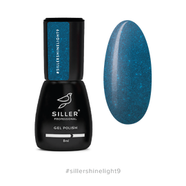 Siller Gel Polish Shine Light №9, темно-синій, 8 ml, світловідбиваючий гель-лак #1
