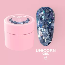 LUNA Unicorn Gel #6, гель для дизайну з блискітками, 5 ml #1