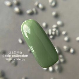 GaMa Gel polish 34 Olive, гель-лак, сіро-зелений, 10 ml #1