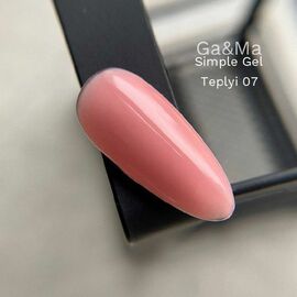 GaMa Simple gel 7 Pink nude, гель без опилу, теплий нюд, 15 ml #1