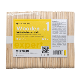 STALEKS Wooden Wax Applicator Stick #1, 100 pcs, ШПАТЕЛЬ для депіляціі, 100 шт #1