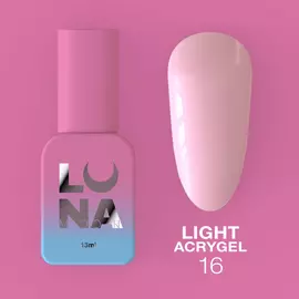LUNA Light Acrygel #16 Milky pink, 13 ml, рідкий гель, молочно-рожевий #1