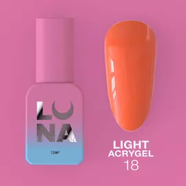 LUNA Light Acrygel #18 Neon orange, 13 ml, рідкий гель, помаранчевий неон #1