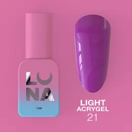 LUNA Light Acrygel #21 Neon violet, 13 ml, рідкий гель, фіолетовий неон #1