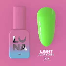 LUNA Light Acrygel #23 Neon green, 13 ml, рідкий гель, зелений неон #1