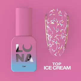 LUNA Ice Cream Top, топ глянцевий з кольоровою посипкою, 13 ml #1