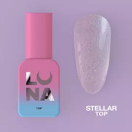 Luna STELLAR Top, Топ глянцевий з різнокольоровими голографічним шимером, 13 ml #1