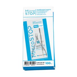 MICROSTOP. Крафт-пакети "ПРОЗОРІ" 100х200 мм, 100 шт, сухожар / автоклав, з індикатором 4 класу #2