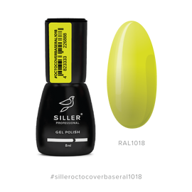 SILLER Octo Cover Base NEON, 8 ml, База з активним компонентом Octopirox, RAL 1018 #1