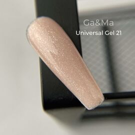 Ga&Ma Universal gel 21, гель без опилу, рідкий, з шимером, 30 ml #1