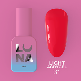LUNA Light Acrygel #31 Bright red, 13 ml, рідкий гель, яскравий червоний #1