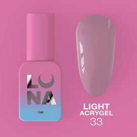 LUNA Light Acrygel #33 Dark lilac, 13 ml, рідкий гель, темно-ліловий #1