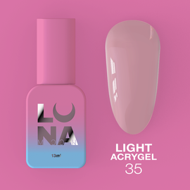 LUNA Light Acrygel #35 Mauve pink, 13 ml, рідкий гель, бузково-рожевий #1
