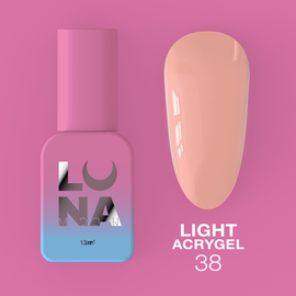 LUNA Light Acrygel #38 Peach beige, 13 ml, рідкий гель, персиковий беж #1