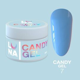 LUNA Candy Gel #7 Light blue, 15 ml, гель моделюючий, світло-блакитний #1