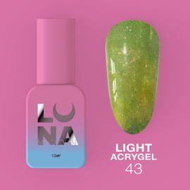 LUNA Light Acrygel #43 Gold shimmer, 13 ml, світловідбиваючий рідкий гель, золотий шимер #1