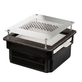 TERI, Built-in Nail dust Collector "Teri Turbo", Витяжка вбудовувана, чорна зі сталевою решіткою "metallic" (під замовлення) #2