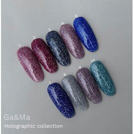 GA&MA. Reflective Gel polish, HOLOGRAPHIC #8, 10 ml, гель-лак світловідбиваючий ( попередня упаковка) #2