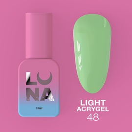 LUNA Light Acrygel #48 Light green, 13 ml, рідкий гель, світло-салатовий #1