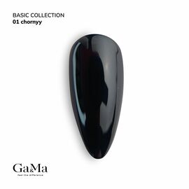 GaMa Gel polish #1 BLACK, 15 ml, гель-лак #1
