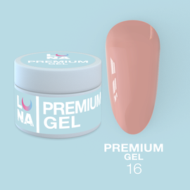 LUNA Premium Builder Gel #16 Pink nude, 30 ml, гель моделюючий, рожевий нюд #1