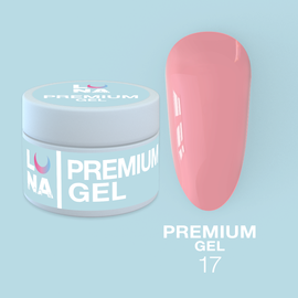 LUNA Premium Builder Gel #17 Orchid pink, 15 ml, гель моделюючий, рожева орхідея #1