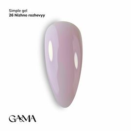 GaMa Simple gel #26 Pale Pink, ніжно-рожевий, 30 ml, гель без опилу #1