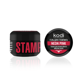KODI Stamping Gel Neon Pink, неоновий рожевий, 4 ml, гель для стемпінгу #2