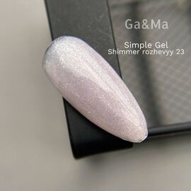 GA&MA. Simple builder gel #23 Shimmer Pink, 30 ml, гель без опилу, рожевий з шимером #2